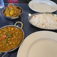 Aloo gobi masala (back), Chana masala (front)  at Himalayan Yak in Fargo