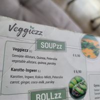 Part of the menu at Veggiezz - Opernring in Vienna