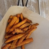 Sweet potato fries, so good! at Veggiezz - Opernring in Vienna