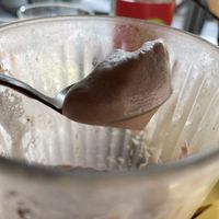 Thick foam on top of the hot chocolate   at Veggiezz - Opernring in Vienna