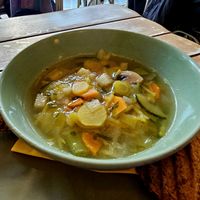 Vegetable quinoa soup at Veggiezz - Opernring in Vienna