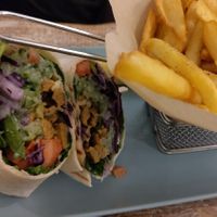 Vegan Gyros Wrap with French Fries at Veggiezz - Opernring in Vienna