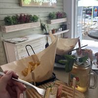 Clubsandwich + fries   at Veggiezz - Opernring in Vienna