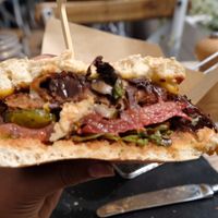 Smoky burger with seitan patty  at Veggiezz - Opernring in Vienna