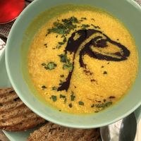 Pumpkin soup.  at Veggiezz - Opernring in Vienna