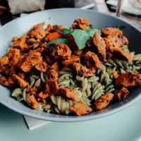 Pesto Penne with Seitan Gyros at Veggiezz - Opernring in Vienna