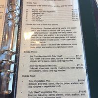 Vegetarian Menu which is almost entirely vegan minus the vegetarian beef.  at Vietnam's Central in Scarsdale