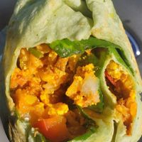 Breakfast Rito. Get this! #Veganuary at The Modern Tea Room in Lancaster