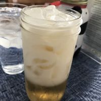 Lychee tea, vegan at The Modern Tea Room in Lancaster