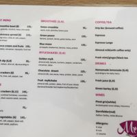 Menu  at MyRaw Food  in Brno