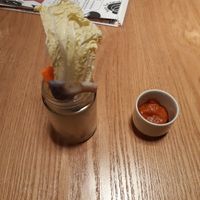 Appetizer(vegetable sticks with tomato/miso sauce) at Farm Table Suzu in Niigata