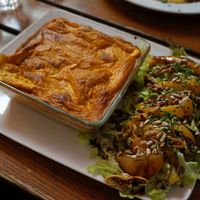 Lasagna at The Judgy Vegan in Brussels
