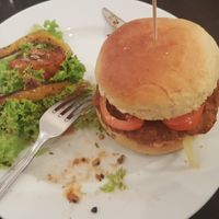 Seitan burger at The Judgy Vegan in Brussels