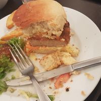 Burger seitan at The Judgy Vegan in Brussels