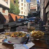 Perfect view on the Palais de Justice  at The Judgy Vegan in Brussels