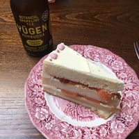 Tarte with peaches  at The Judgy Vegan in Brussels