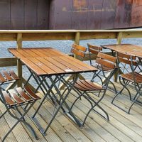 Outside seats at The Judgy Vegan in Brussels