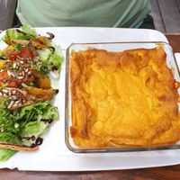 lasagne at The Judgy Vegan in Brussels