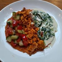 "Omelette" végane 14€ at The Judgy Vegan in Brussels