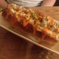 Vegan Lobster Roll: Heart of palm, herbs and mayonnaise in a homemade bread (starter, 9 €). at The Judgy Vegan in Brussels