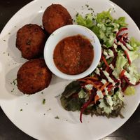 Arancini at The Judgy Vegan in Brussels