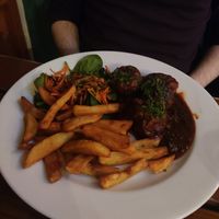Meatballs at The Judgy Vegan in Brussels