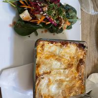 Lasagna looked good, was watery, tasted like almost nothing and the lasagna sheets could have needed 5 more minutes in the oven   at The Judgy Vegan in Brussels