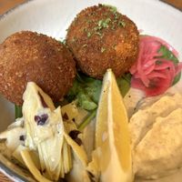 Duo croquettes style crevettes   at The Judgy Vegan in Brussels
