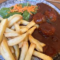 Boulets sauce Liégeoise  at The Judgy Vegan in Brussels