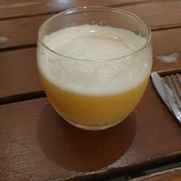 Freshly squeezed orange juice at The Judgy Vegan in Brussels