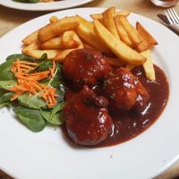 Liege meatballs at The Judgy Vegan in Brussels
