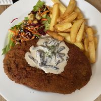 XXL schnitzell  at The Judgy Vegan in Brussels