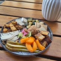 Mixed starter plate at The Judgy Vegan in Brussels