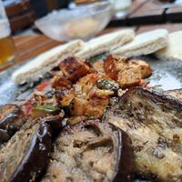 Humus plate, grilled eggplant and more at The Judgy Vegan in Brussels