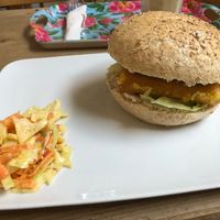 Cheesus burger  at The Judgy Vegan in Brussels