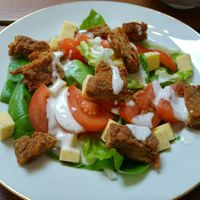 Cesar salad at The Judgy Vegan in Brussels