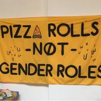 Pizza rolls not gender roles at The Judgy Vegan in Brussels