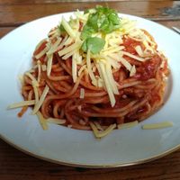 Spaghetti bolognese at The Judgy Vegan in Brussels