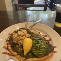 Vegan pesto flatbread  at Kollective Coffee & Tea in Hot Springs