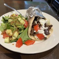 Vegan gyro with side salad   at Kollective Coffee & Tea in Hot Springs