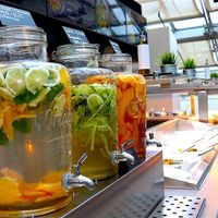 sugarfree, selfmade lemonades from fruits and herbs - free refill at Vegg-Go in Vienna