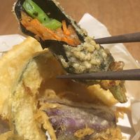 Very tasty fried roll in the tempura basket  at Hoshina 穗科 - Zhongshan District in Taipei