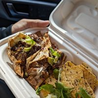 BBQ jackfruit tacos my b I ate one at Recipe Oak Cliff in Dallas