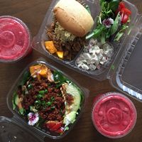 Jackfruit Sandwich and Taco Salad  at Recipe Oak Cliff in Dallas