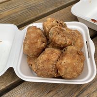 Battered mushrooms at Zad's in Manchester