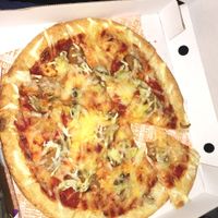 Had already took a bite but here's a photo of my pepperoni pizza! :) at Zad's in Manchester