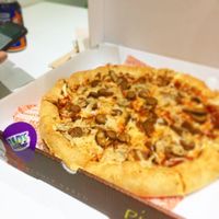 12” stuffed crust “pig save” pizza at Zad's in Manchester