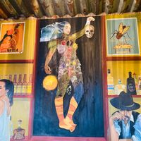 Funky decor in the back room.   at eS Bar in Keswick