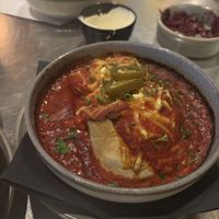 Refried bean enchiladas   at eS Bar in Keswick