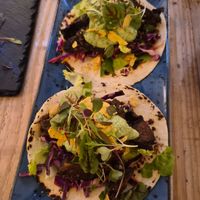 Mushroom tacos (quite spicy) at eS Bar in Keswick